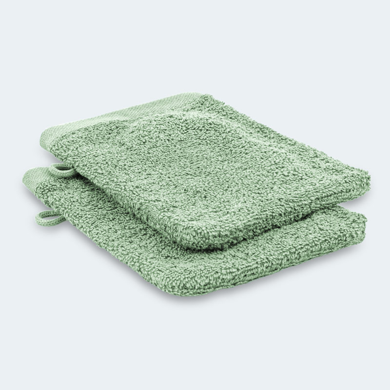 ARTG Towelzz - Lot De 5 Gants De Toilette Vert Foncé - Coton Turc 500g/m² - Öeko-Tex